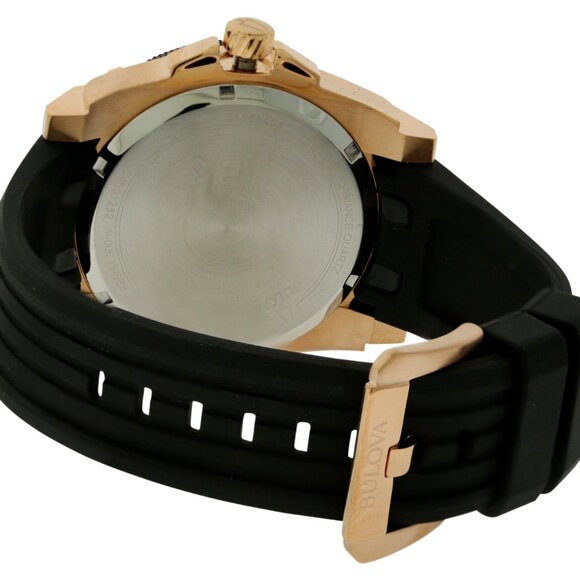 Bulova Icon Collection Quartz Men's Black Silicon Calendar Watch - Picture 7 of 7